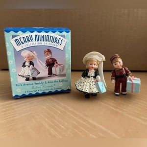 Hallmark Merry Miniatures. Madame Alexander. Park Ave Wendy & Alex the Bellhop.